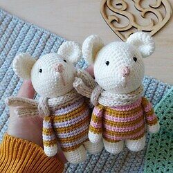 Ratoncitos amigurumi