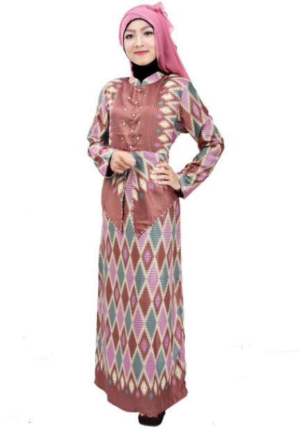 10 Model Gamis Batik Kombinasi Polos Terbaru 2018