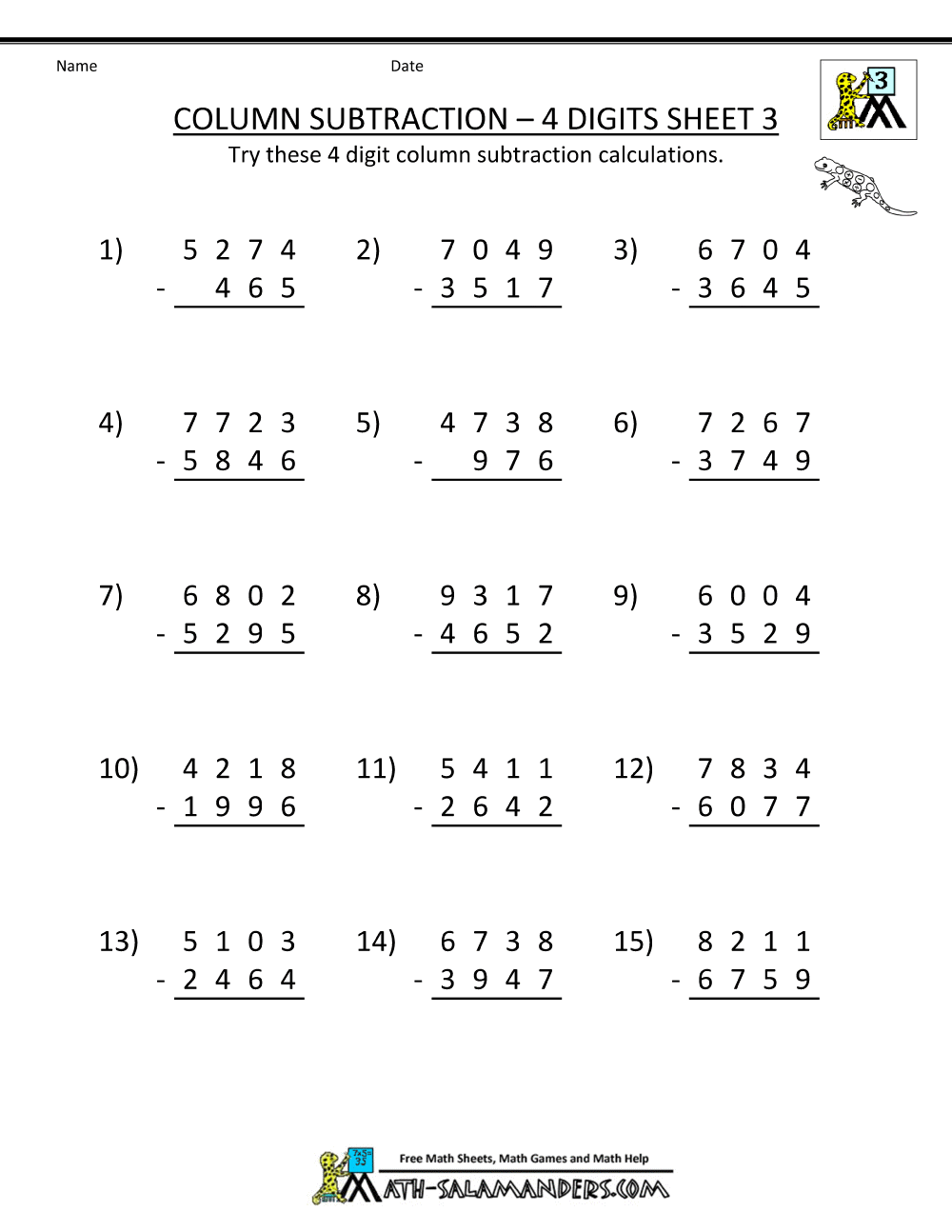 The City School: Grade 3 Mathematics Revision Worksheets