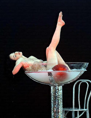 Dita Von Teese Glass. pin up in a martini glass