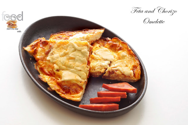 Feta and Chorizo Omelette ~ Simple Food