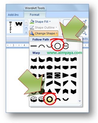 Untuk menciptakan goresan pena melingkar anda memerlukan anda memerlukan teks  artistik Cara Membuat Tulisan Melingkar Di Microsoft Word