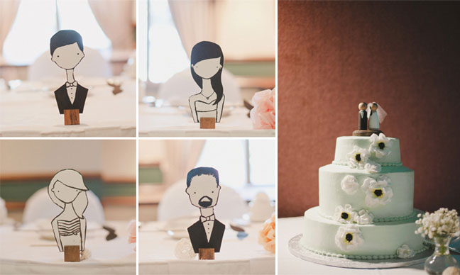 The wedding cake toppers are really cute too Check out Ruffled for more