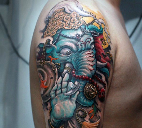 Tatuagem Ganesha: 60 ideias masculinas
