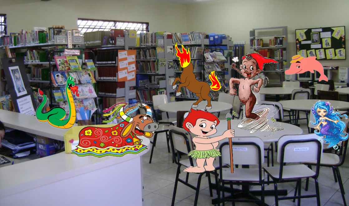 Comemorando o folclore na biblioteca