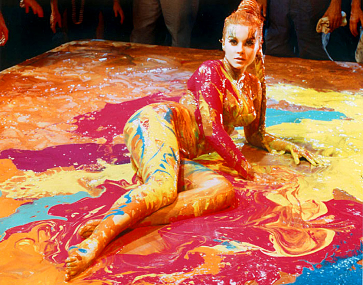 Ann Margret Photographed During the Paint Dance Scene of “The Swinger” (1966) ~ Vintage Everyday photo pic