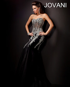 Jovani Prom Dresses 2013 long black mermaid sequins crystal