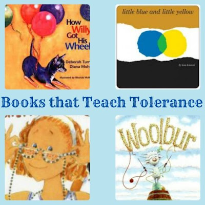 http://kidworldcitizen.org/2012/12/07/teaching-tolerance-through-childrens-books/
