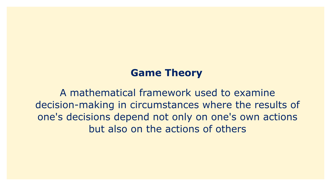 A mathematical framework used to examine decision-making in circumstances.