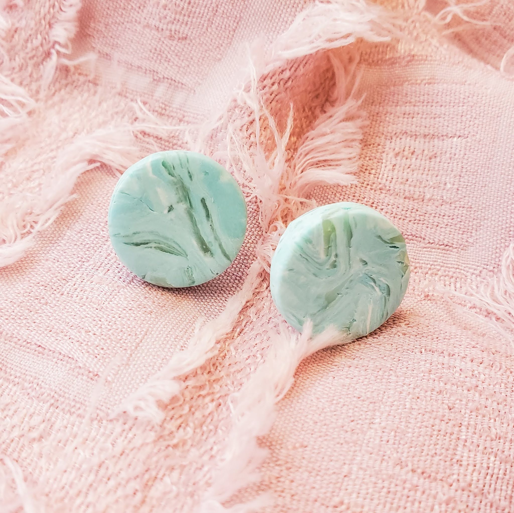 Polymer clay statement earrings - mini stella studs