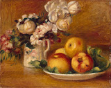 Apples and Flowers by Pierre-Auguste Renoir - Flowers Paintings from Hermitage Museum