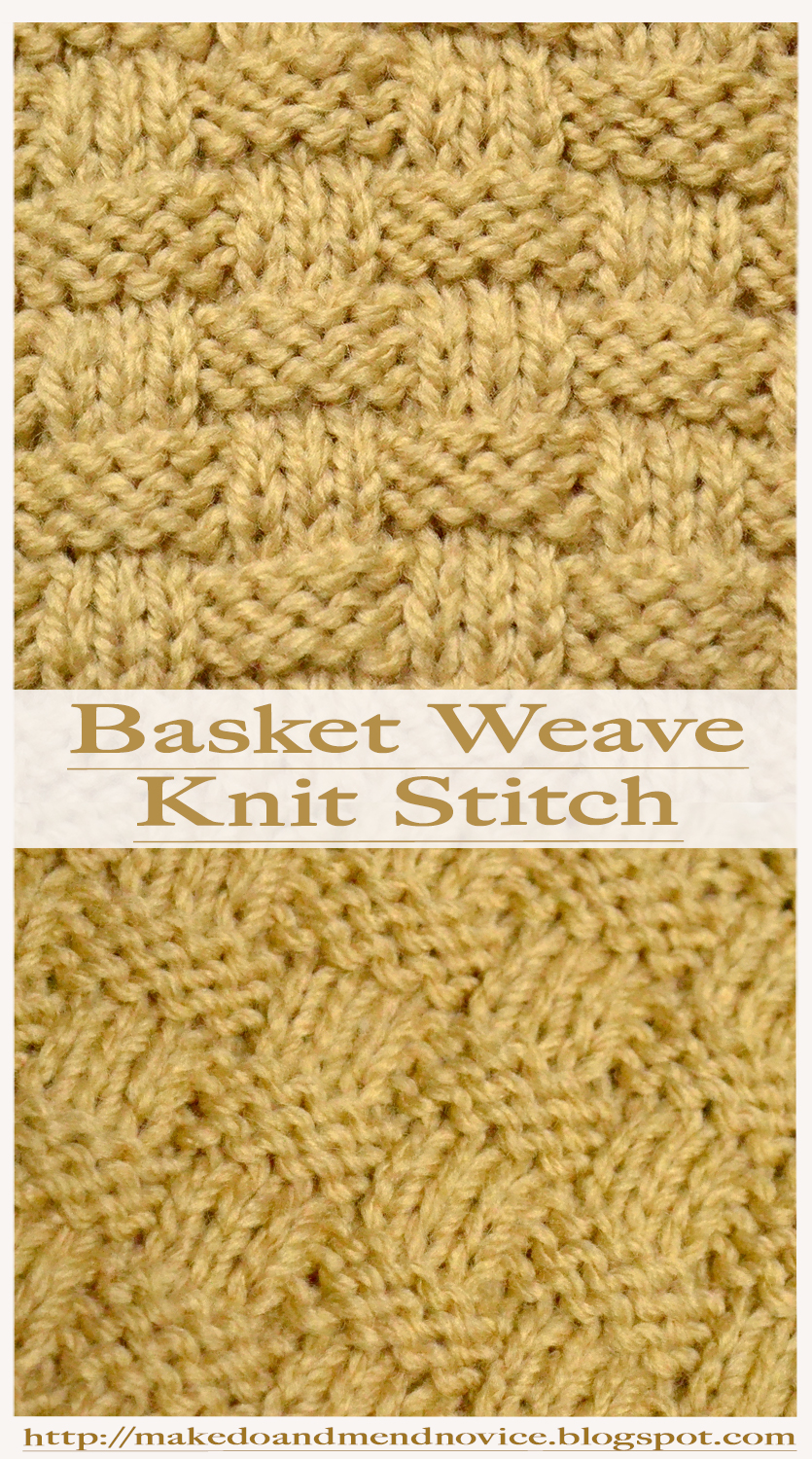 Basket Weave Knit Stitch Pattern