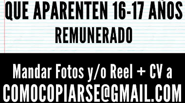 ARGENTINA: Casting para largometraje a filmarse en JULIO se buscan ACTORES HOMBRES mayores de 18 años que aparenten 16-17 años