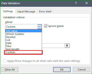 Cara Memproteksi Cell dengan Data Validation