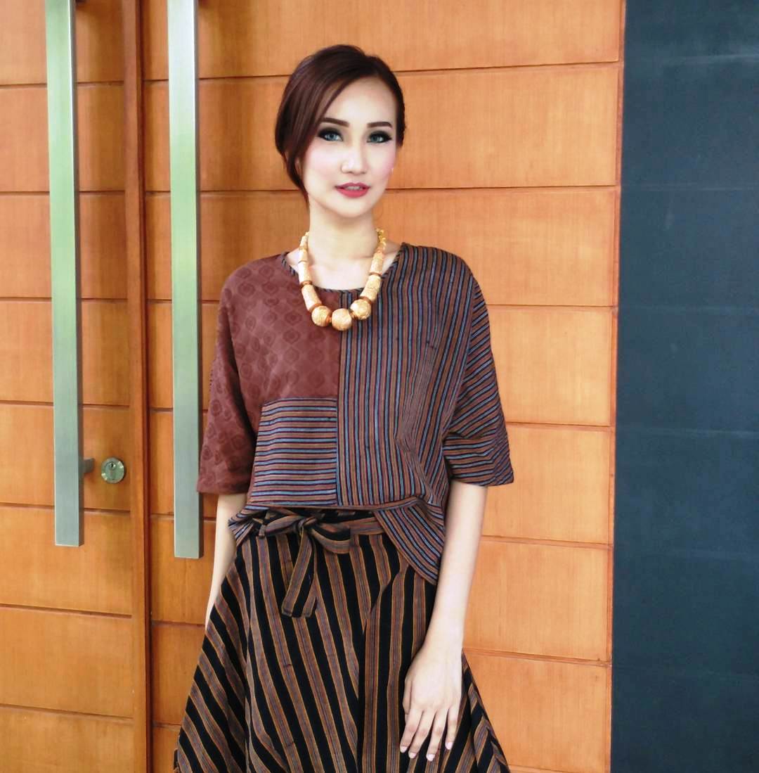  ff 40 model baju batik wanita atasan lengan panjang 