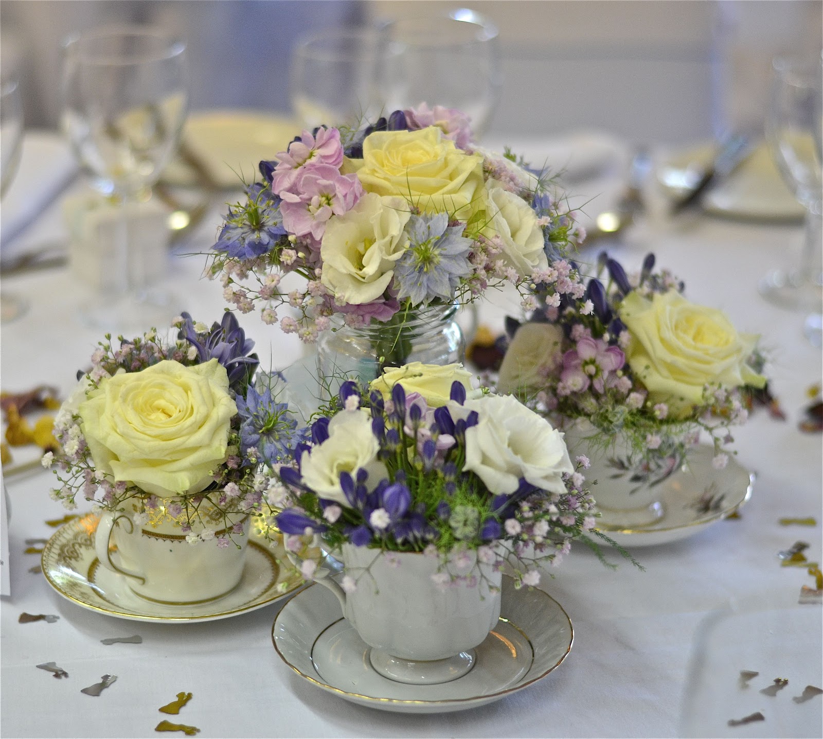 vintage tea flowers  vintage jar. Country weddings cups a  jam in Mixed for designs  cups and style tea