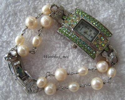 wire wrap pearl watch straps