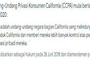 Undang-Undang Privasi Konsumen California akan berlaku Januari 2020