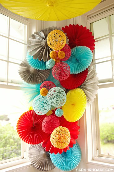 If you are after more tissue pom pom and wedding decoration action check out