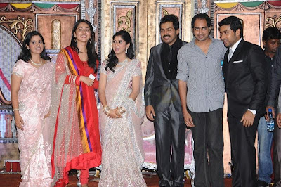 Karthi reception photo with Anuska