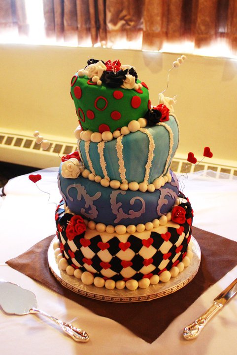 This Cake was for an Alice In wonderland Themed Wedding and the entire 