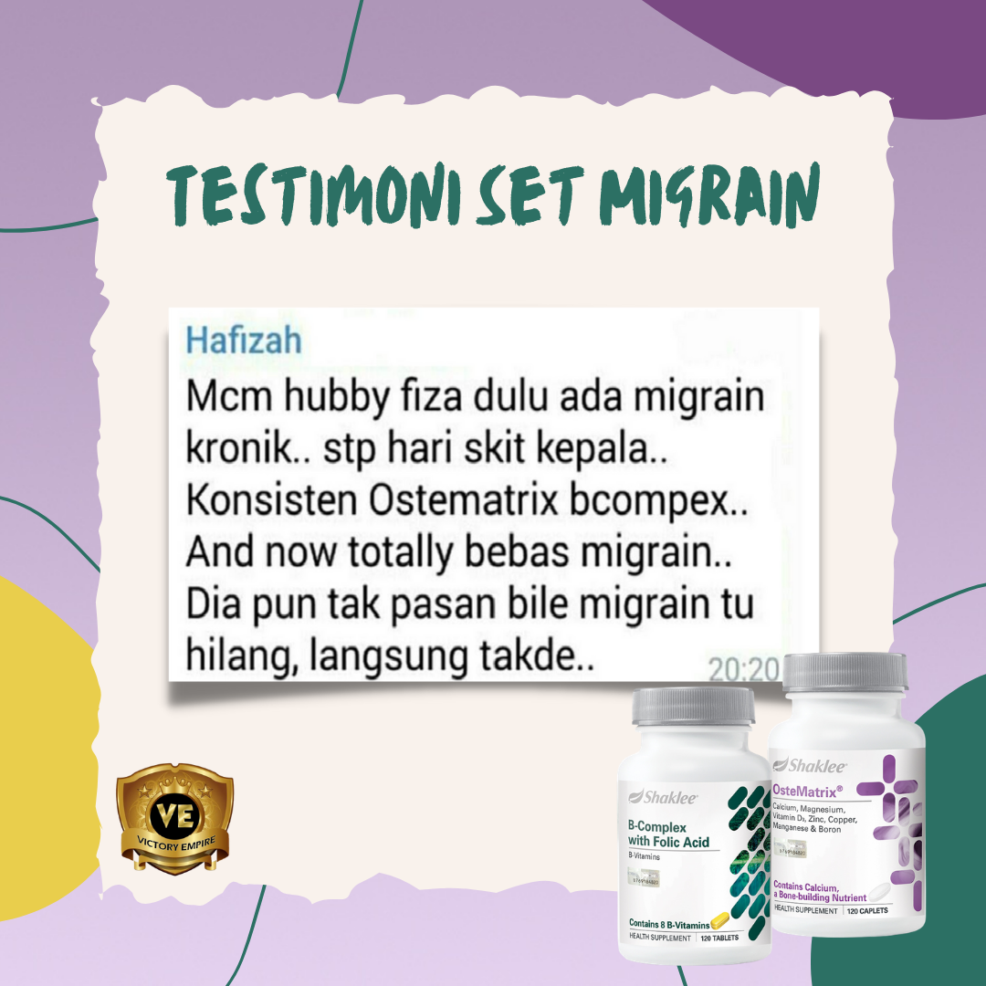 Testimoni Set Migrain Shaklee