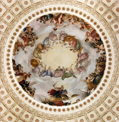Brumidi's Apotheosis of Washington mural in the Capitol rotunda (via Architect of the Capitol)
