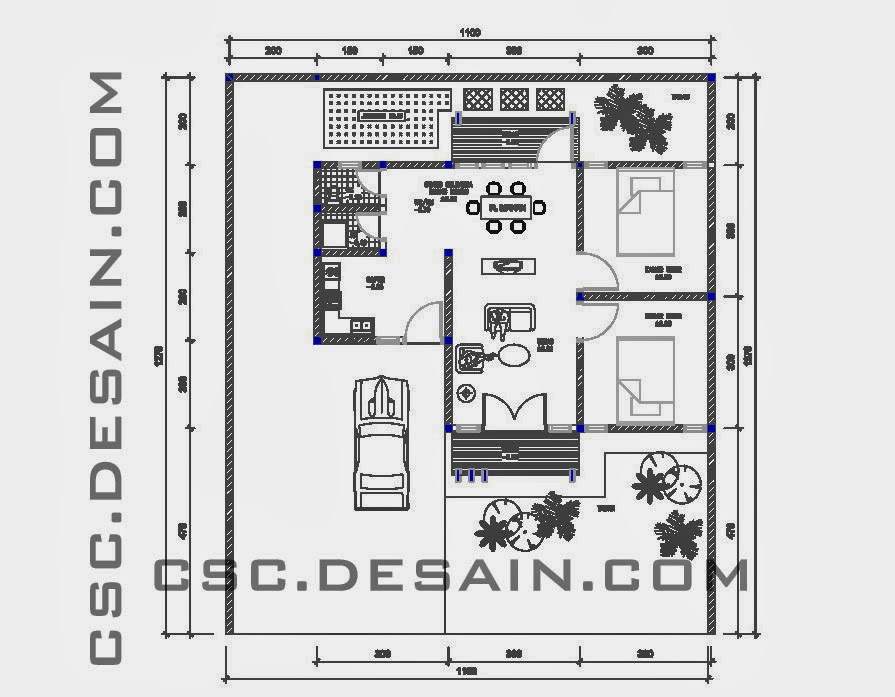 Denah rumah type 45 - 50