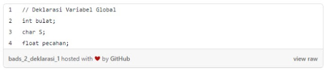 deklarasi variabel global