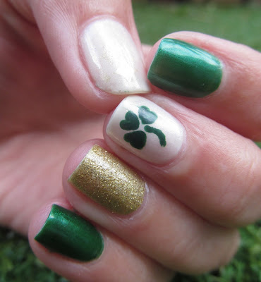 st patricks day nail design sally hansen emerald city