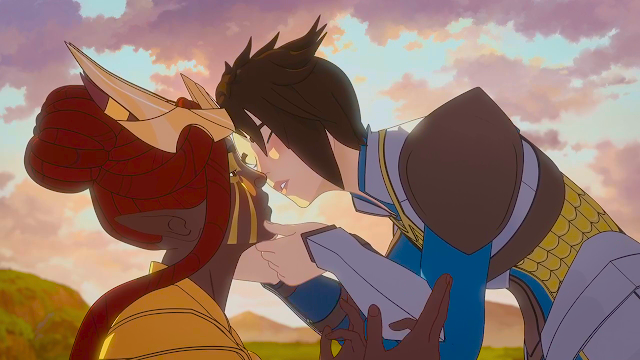 29+ LGBT Kid's Shows - The Dragon Prince - Picture of two lesbians kissing