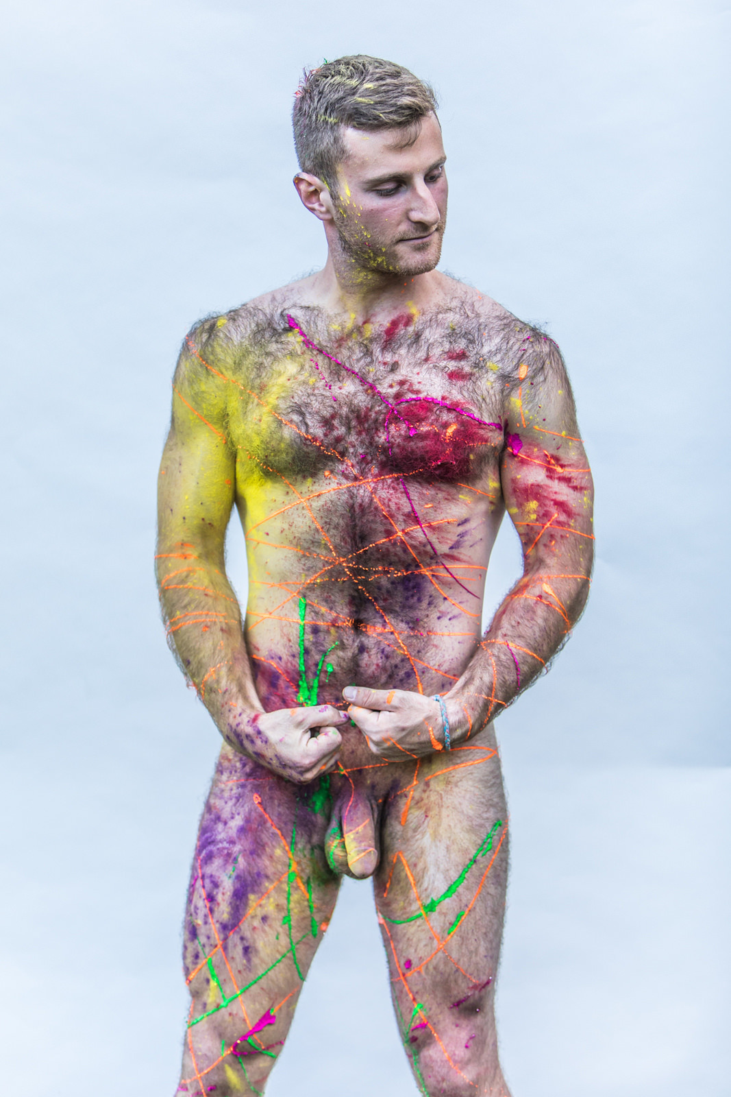 Nude body paint men