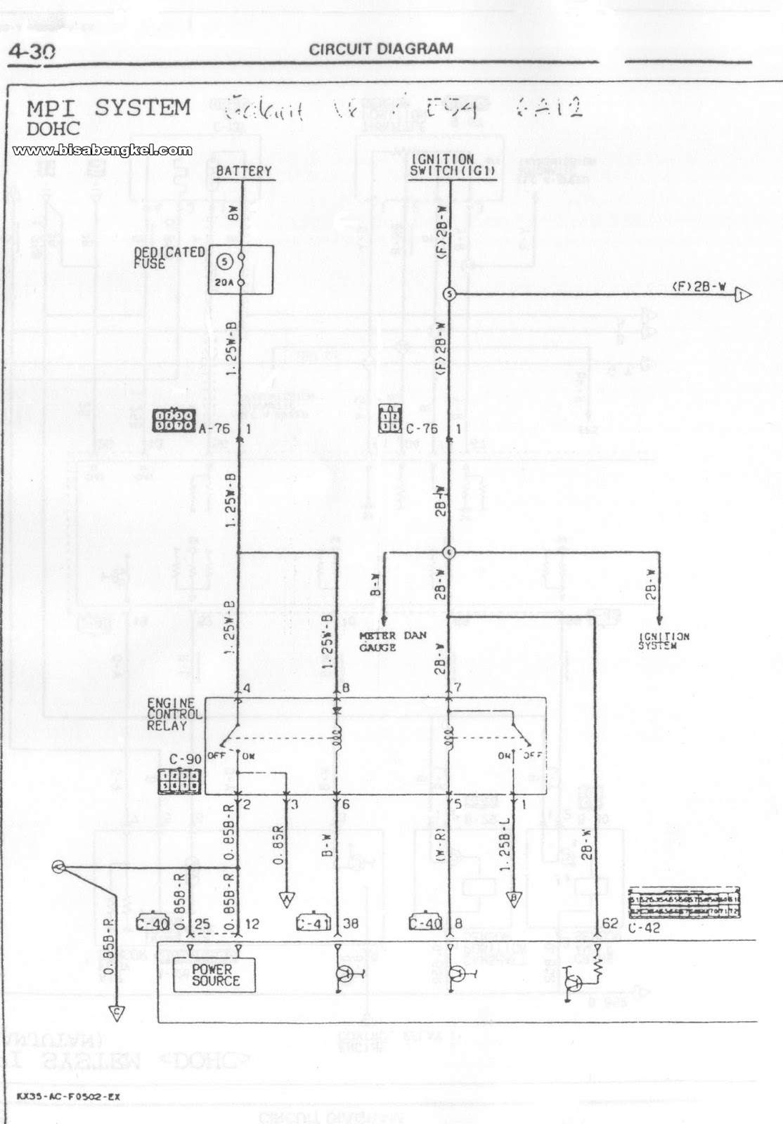 DIAGRAM KELISTRIKAN POWER SUPPLY MITSUBISHI GALANT V6 GALANT LELE