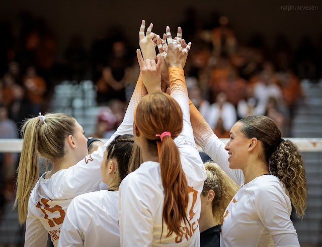 Volleyball game between the Texas Longhorns and Baylor Bears