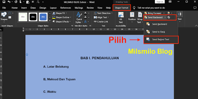 Cara Mengganti Background Lembar Kerja / Kertas Di Word, Cara membuat background di word, mengganti background di word dengan gambar, cara membuat background berbeda di setiap halaman word, cara mengubah warna kertas di word, cara membuat background di word hanya 1 halaman