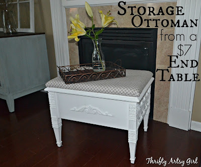  How to make elegant ottoman from end table diy