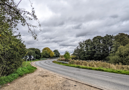 Turn left on Coursers Road then head NE