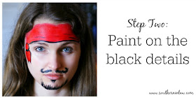 Pirate Face Paint Step Two - Paint on the Black Details