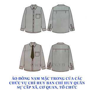 Mẫu áo đông nam mặc trong của các chức vụ chỉ huy Ban Chỉ huy quân sự cấp xã, cơ quan, tổ chức