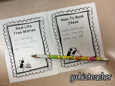 gwhizteacher, writer's idea book, writer's tools