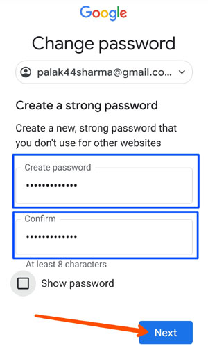 Make new gmail password