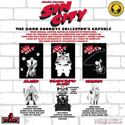 San Diego Comic-Con 2022 Exclusive Sin City The Hard Goodbye Collector’s Capsule 5 Points Action Figures & Screen Prints by Mezco Toyz