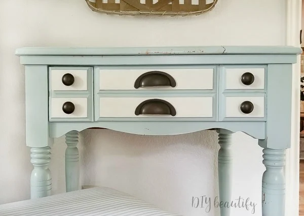 vintage sewing table update