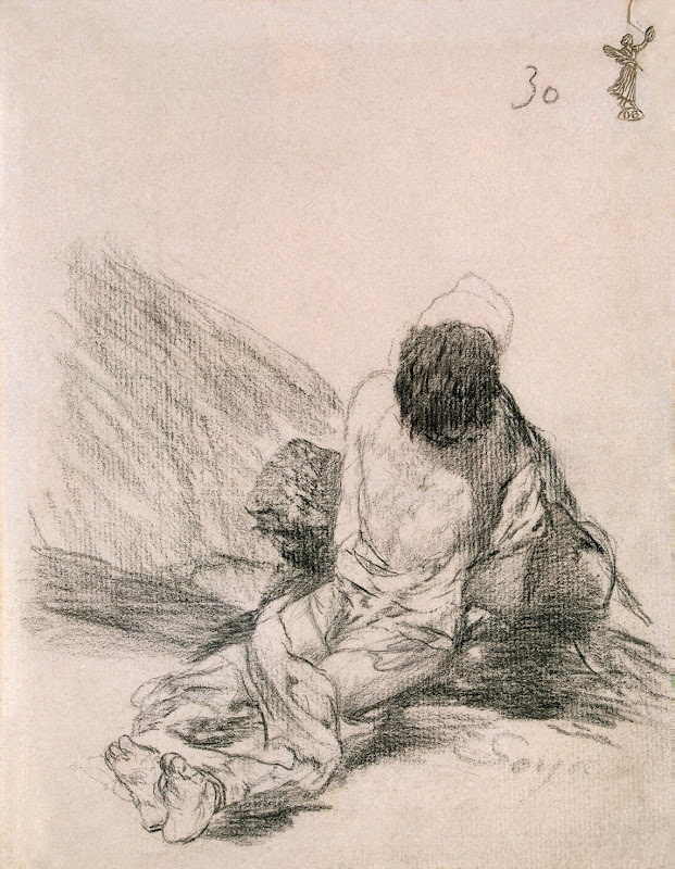 Prisoner by Francisco Goya - Genre Drawings from Hermitage Museum