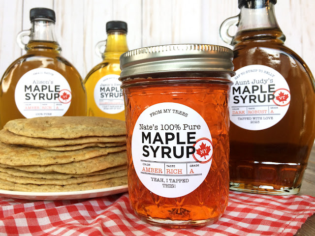 Custom Just the Facts Maple Syrup mason jar labels