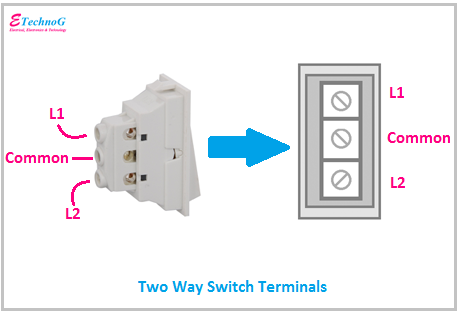 two way switch terminals identification, terminals of two way switch