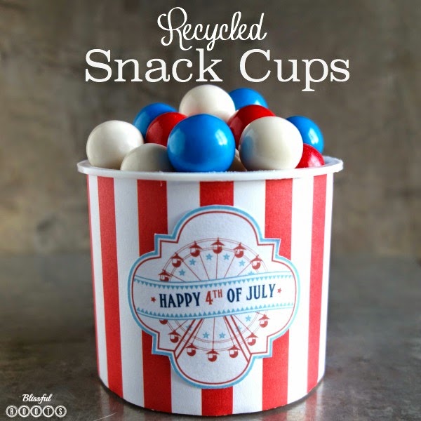 Recycled Snack Cups {Patriotic Version} @ Blissful Roots