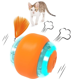 AOLIGY Cat Toys Interactive for Indoor Cats, Auto Moving Cat Ball Toy with LED Lights, Smart Cat Toy Motion Activated, Cat Exercise Toy, Kitten Toys, USB Rechargeable, Auto on/Off