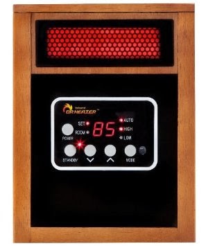 Dr Infrared Heater Quartz + PTC Infrared Portable Space Heater - 1500 Watt, UL Listed , Produces 60% More Heat with Advanced Dual Heating System. 