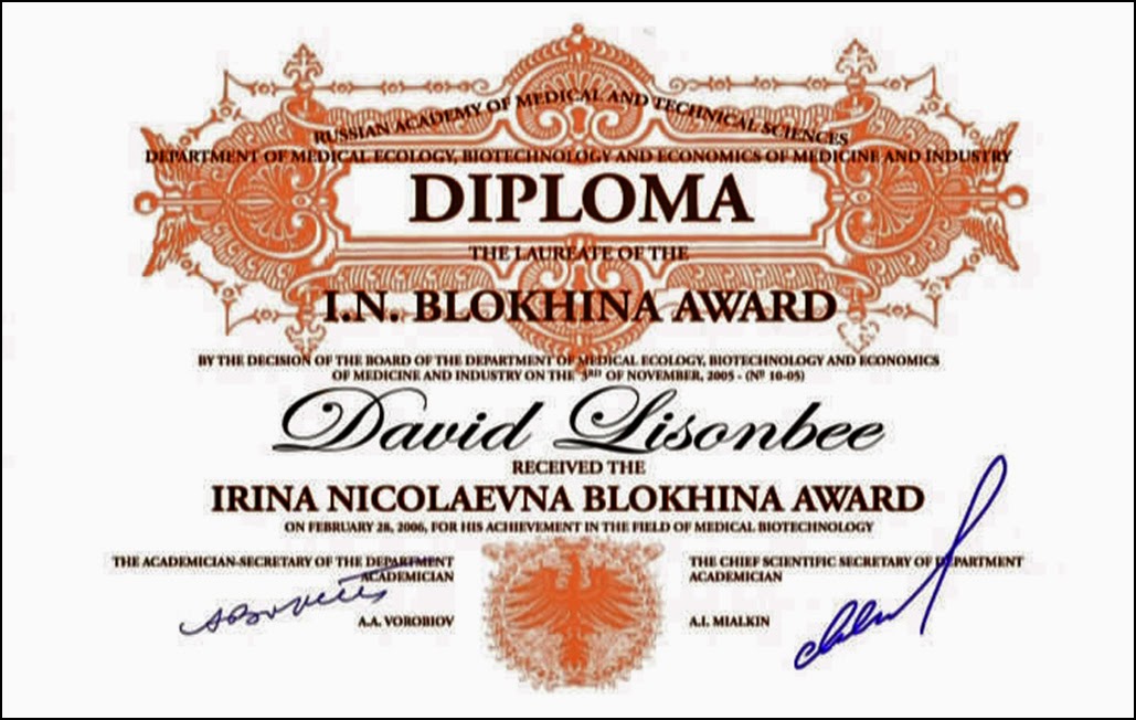 foto Diploma the Russian I.N. Blokhina Award